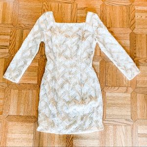 Mini dress with gold and silver sequins